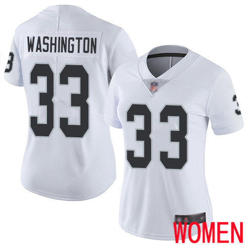 Oakland Raiders Limited White Women DeAndre Washington Road Jersey NFL Football #33 Vapor Jersey->women nfl jersey->Women Jersey